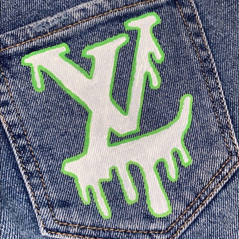 Louis Vuitton painted jeans!